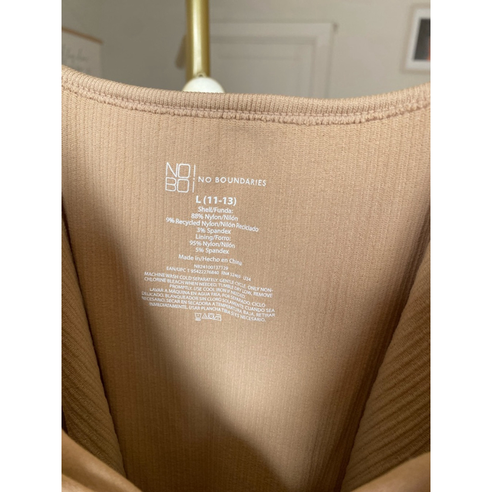 NWOTs No Boundaries Shapewear Bodysuit Spaghetti Strap Stretchy Smooth Neutral L - Picture 5 of 7